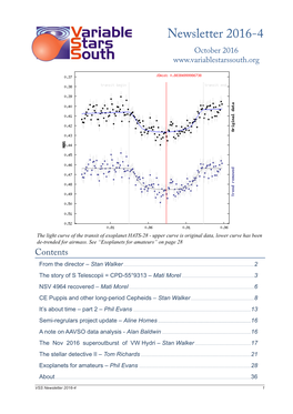Newsletter 2016-4 October 2016