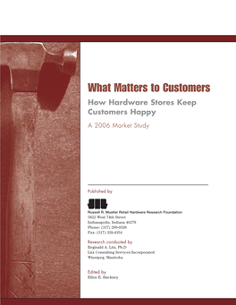 What Matters to Customers How Hardware Stores Keep Customers Happy