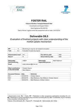 FOSTER RAIL Deliverable D6.5