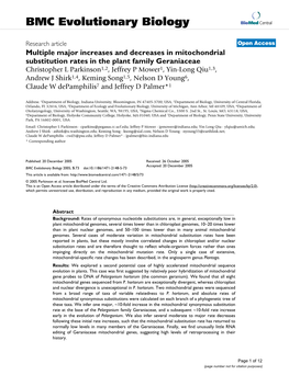 Multiple Major Increases and Decreases in Mitochondrial