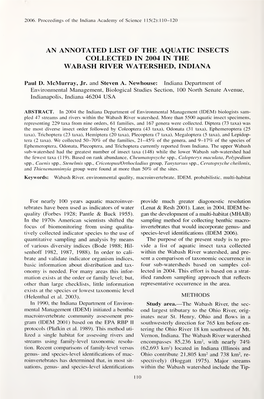 Proceedings of the Indiana Academy of Science 1 15(2): 1 10-120