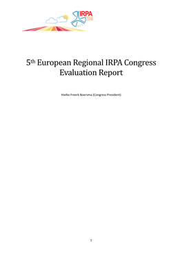 5Th European Regional IRPA Congress Evaluation Report