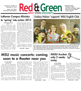 November 15, 2012 - Flashback, Page 3 - New Club on Campus, Page 8 Minot, N.D