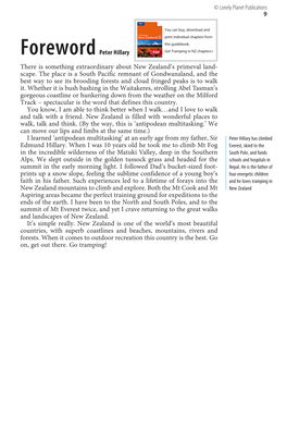 Foreword Peter Hillary Get Tramping in NZ Chapters> There Is Something Extraordinary About New Zealand’S Primeval Land- Scape