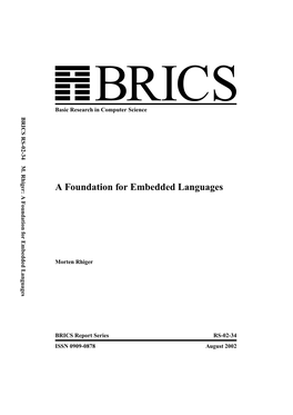 A Foundation for Embedded Languages Basic Research in Computer Science