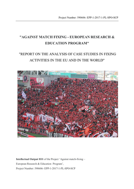 "Against Match Fixing - European Research & Education Program"