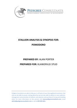 Stallion Analysis & Synopsis For