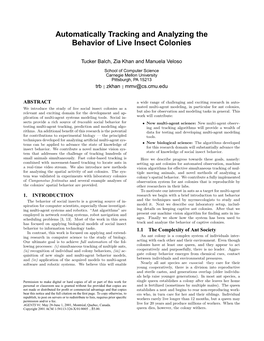 Automatically Tracking and Analyzing the Behavior of Live Insect Colonies