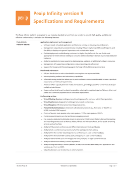 Pexip Infinity Specifications and Requirements