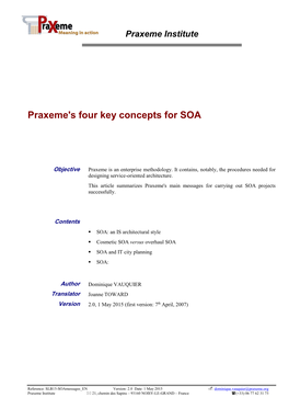 Praxeme's Four Key Concepts for SOA