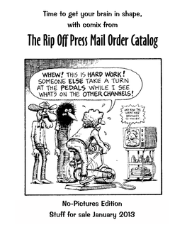 The Rip Off Press Mail Order Catalog