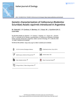 Genetic Characterization of Callosciurus (Rodentia: Sciuridae) Asiatic Squirrels Introduced in Argentina