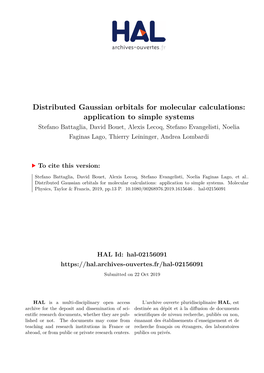 Distributed Gaussian Orbitals for Molecular