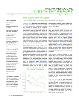 Yelp Stock Spikes in August Table of Contents Move to Mobile Gives Reviews Company Advantage Over Google