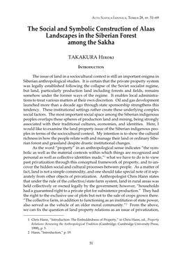 The Social and Symbolic Construction of Alaas Landscapes in the Siberian Forest Among the Sakha