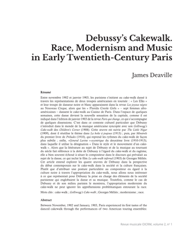 Debussy's Cakewalk. Race, Modernism and Music in Early