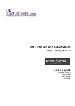 Art, Antiques and Collectables Friday 11 January 2013 10:30