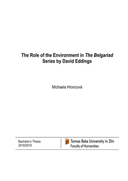 The Role of the Environment in the Belgariad Series by David Eddings