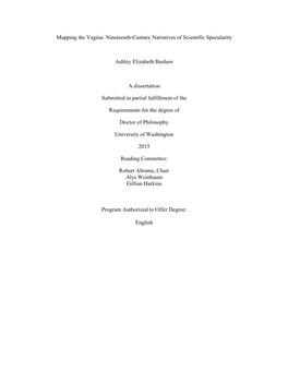 Mapping the Vagina: Nineteenth-Century Narratives of Scientific Specularity