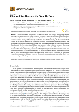 Risk and Resilience at the Oroville Dam