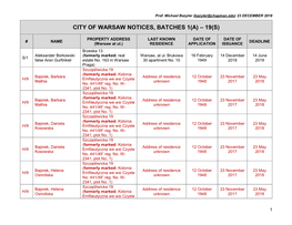 City of Warsaw Notices, Batches 1(A) – 19(S)