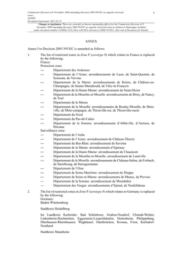 Commission Decision of 9 November 2006 Amending Decision 2005/393/EC As Regards Restricted 1 Zones