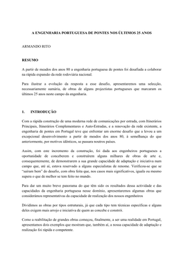 A Engenharia Portuguesa De Pontes Nos Últimos 25 Anos