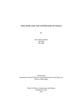 King John and the Cistercians in Wales