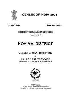 District Census Handbook, Kohima, Part XII-A & B, Series-14, Nagaland