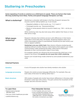 PE1857 Stuttering in Preschoolers