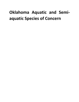 Oklahoma Aquatic and Semi- Aquatic Species of Concern