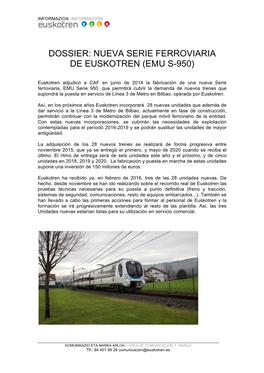 Nueva Serie Ferroviaria De Euskotren (Emu S-950)