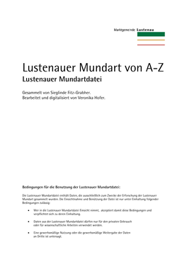 Lustenauer Mundart Von A-Z Lustenauer Mundartdatei