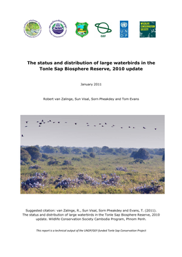 The Status and Distribution of Large Waterbirds in the Tonle Sap Biosphere Reserve, 2010 Update