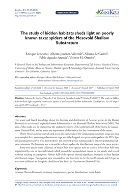 The Study of Hidden Habitats Sheds Light on Poorly Known Taxa