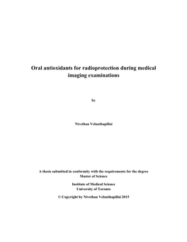 Oral Antioxidants for Radioprotection During Medical Imaging Examinations