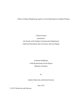 Effects of Optical Brightening Agents on Color Reproduction in Digital Printing