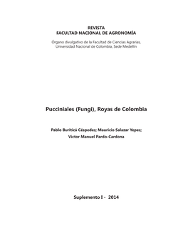 Pucciniales (Fungi), Royas De Colombia