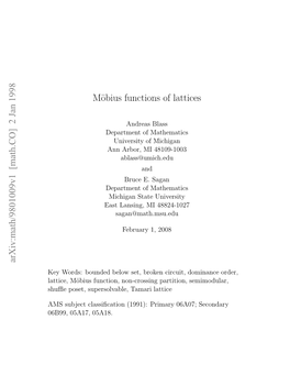 Möbius Functions of Lattices