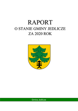 Raport O Stanie Gminy Jedlicze 2020