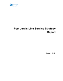 Port Jervis Line Service Strategy Report