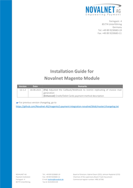 Novalnet Payment Module for Magento