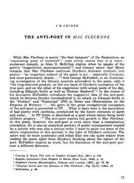 The Anti-Poet in Mac Flecknoe