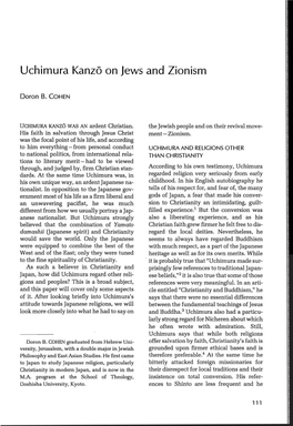 Uchimura Kanzo on Jews and Zionism