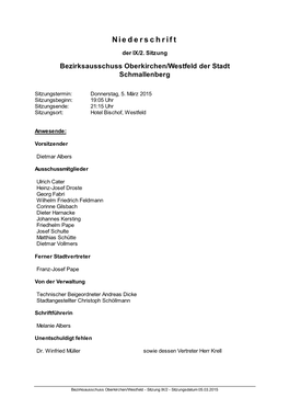 Sitzung IX/2 - Sitzungsdatum 05.03.2015 2