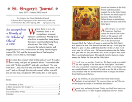 A St. Gregory's Journal A