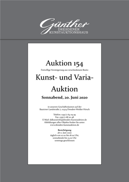 Kunst- Und Varia- Auktion Sonnabend, 20