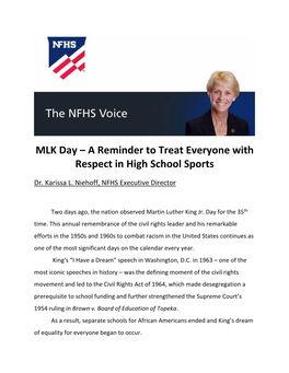 The NFHS Voice Press Release