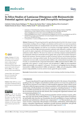 In Silico Studies of Lamiaceae Diterpenes with Bioinsecticide Potential Against Aphis Gossypii and Drosophila Melanogaster