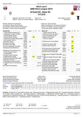 Qatar SC 3:0 (2:0)